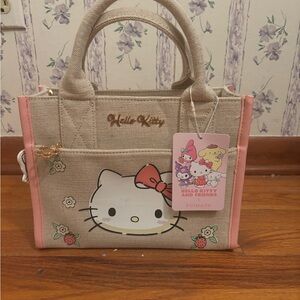 Hello Kitty Beige and Pink Floral Tote